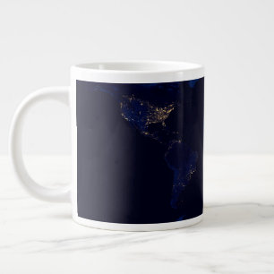 Grande Tasse Carte Plate De La Terre Montrant Les Lumières De L