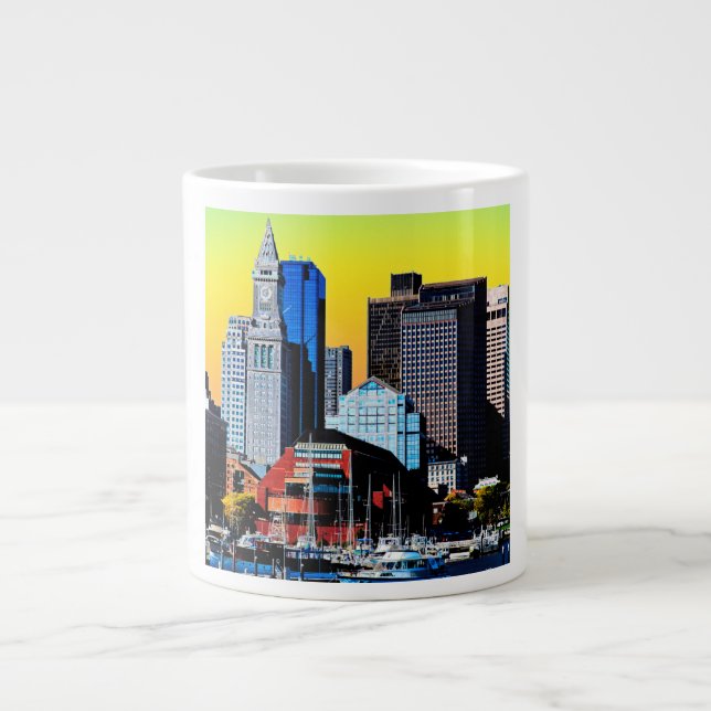 Grande Tasse Carte Poster Custom House Boston USA (Devant)