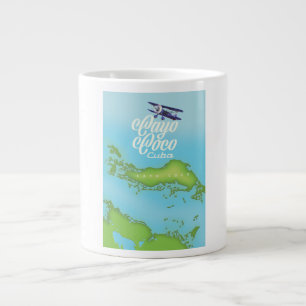 Grande Tasse Carte vintage de Cayo Coco Cuba.