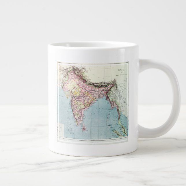 Grande Tasse Carte Vintage de l'Inde| 1877 (Droite)
