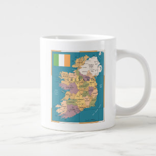 Grande Tasse Carte Vintage de l'Irlande