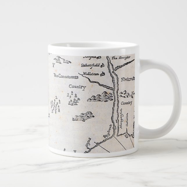 Grande Tasse Carte Vintage du Connecticut (Droite)