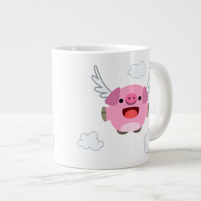 Grande Tasse Cartogramme volant mignon (Devant droit)