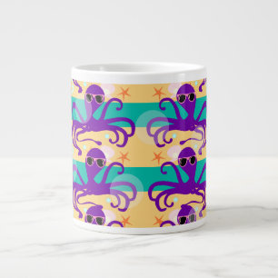 Grande Tasse Cartographie violette Octopus Design amusant sous-
