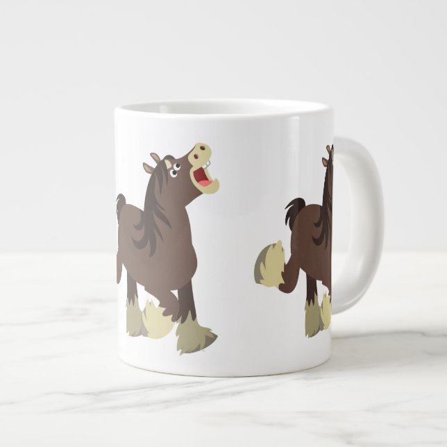 Grande Tasse Cartoon Exubérant mignon Cheval Shire (Devant droit)