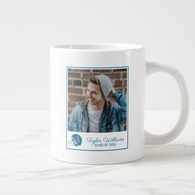 Grande Tasse Casque Ole Miss Football | Bleu clair (Droite)