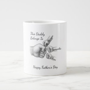 Grande Tasse Ce papa appartient à - Don avec les noms des enfan