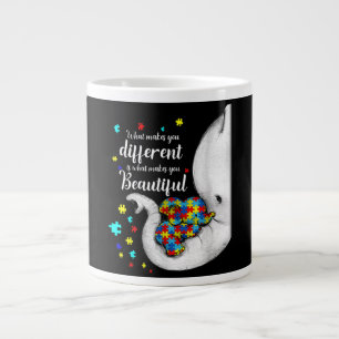 Grande Tasse Ce qui vous rend différents Elephant Maman Autism