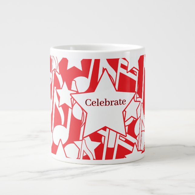 Grande Tasse Célébrez Décoratif Rouge (Devant)