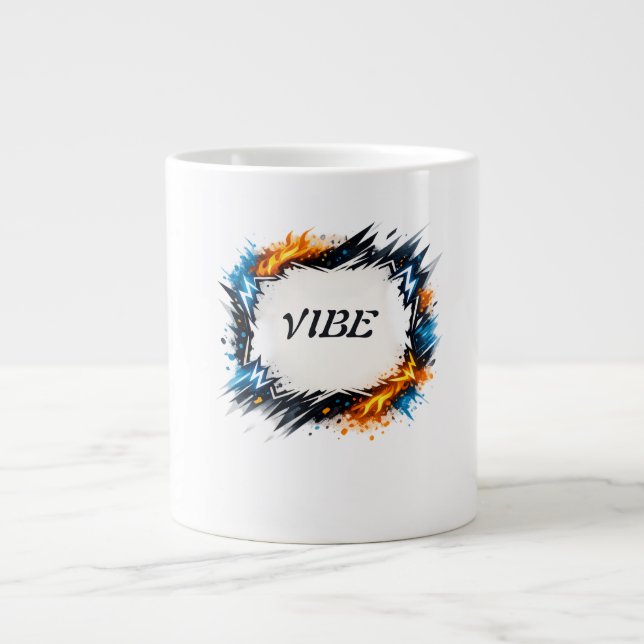 Grande Tasse Cercle d'énergie – Conception de texte personnalis (Devant)