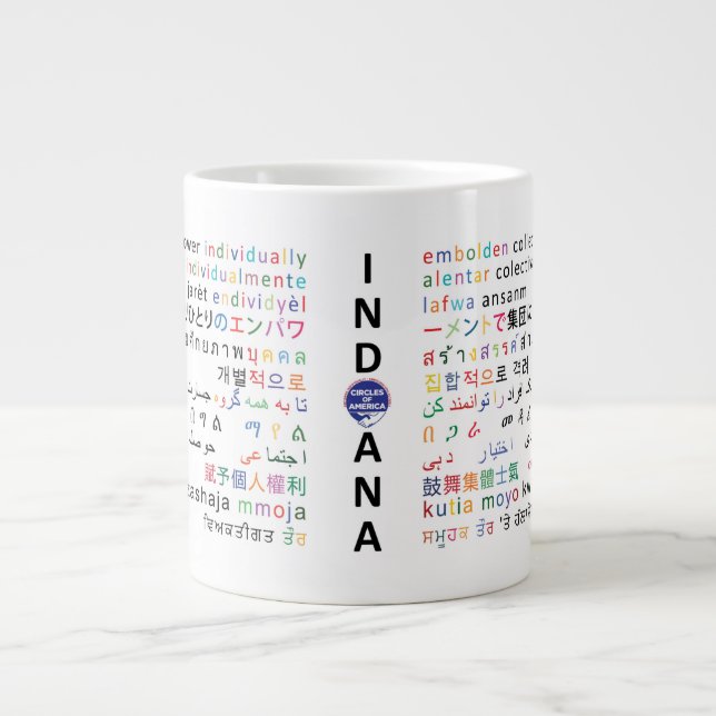 Grande Tasse cercles de l'Indiana - langues de l'Indiana 1p (Devant)