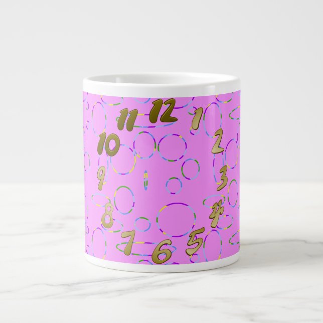 Grande Tasse Cercles et boucles Magenta rose moderne (Devant)
