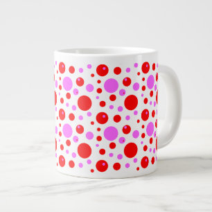 Grande Tasse Cercles roses et rouges et Pois