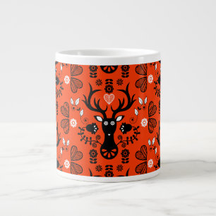 Grande Tasse Cerf d'art populaire scandinave