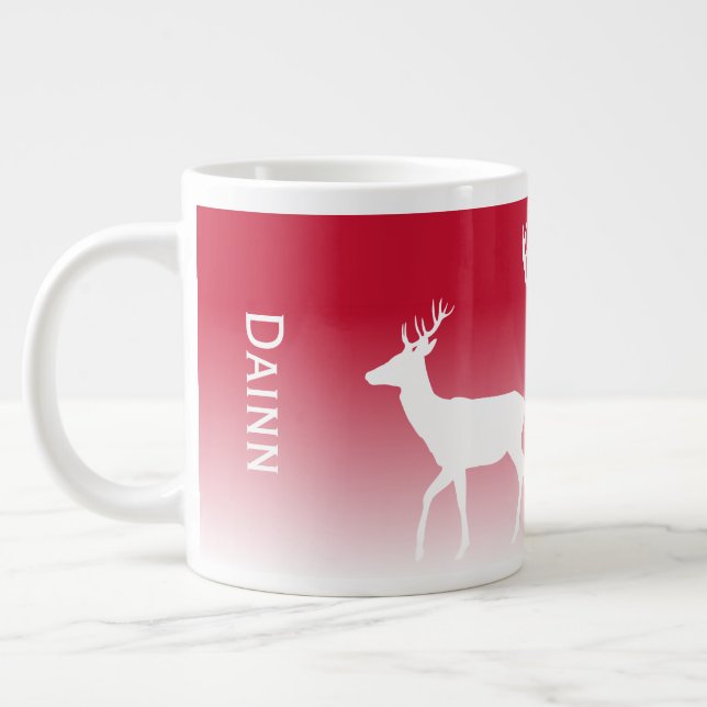 Grande Tasse Cerf rouge personnalisé (Gauche)