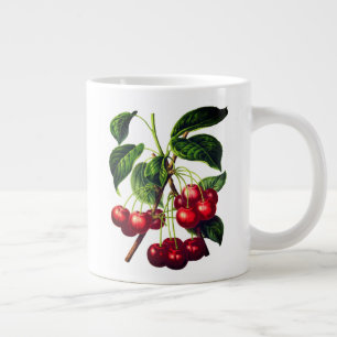 Grande Tasse Cerises botaniques vintages Imprimer