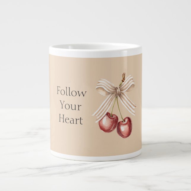 Grande Tasse Cerises Rouges Bol à Crème   (Devant)