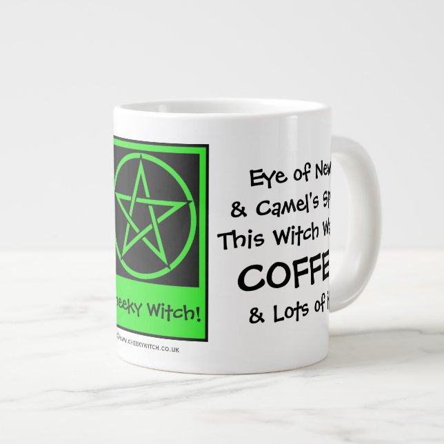Grande Tasse Cette sorcière veut du café JUMBO pagan wiccan tas (Devant droit)