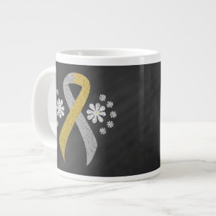 Grande Tasse Chalkboard Gold et Silver Ribbon