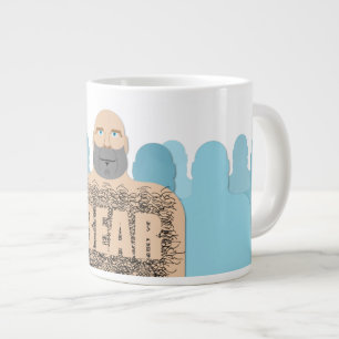 Grande Tasse Chariot d'homme ours chauve musclé de SlipperyJoe 