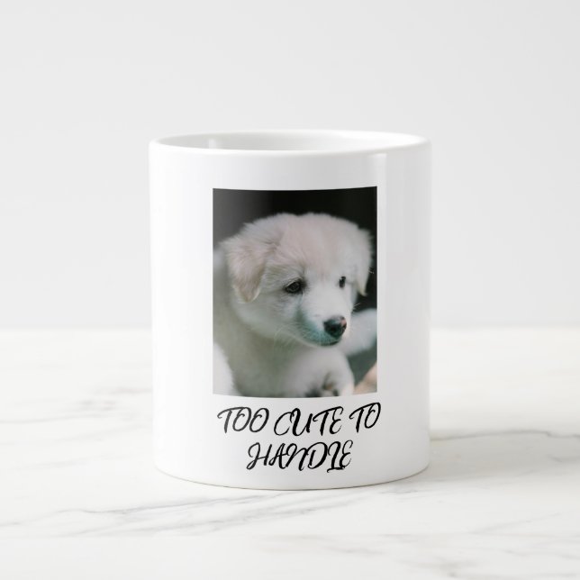 Grande Tasse "Charme de chiot blanc tout doux" (Devant)