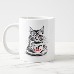 Grande Tasse Chat amateur de café sans caféine, pas de misérico