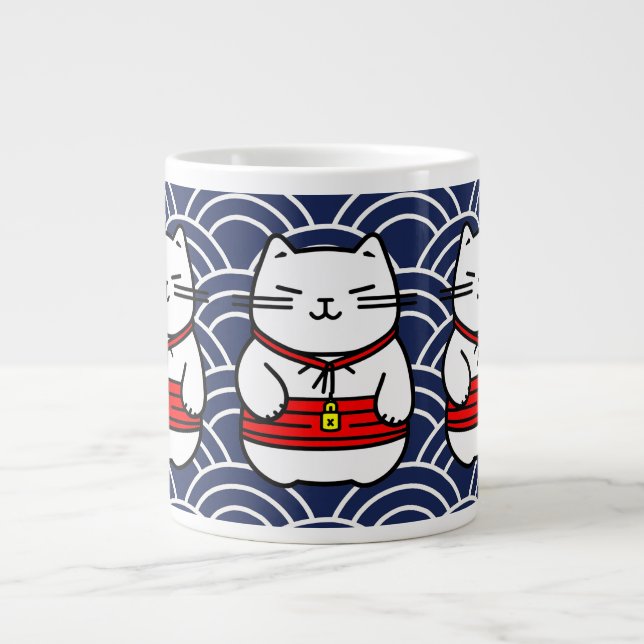 Grande Tasse Chat chanceux japonais ou Maneki-Neko (Devant)
