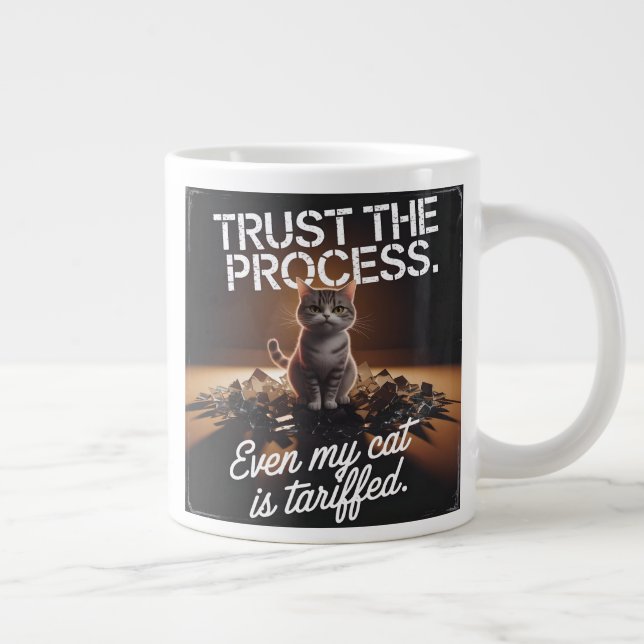 Grande Tasse Chat de Confiance dans le Processus Bureau Humour  (Droite)