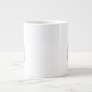Grande Tasse Chat de dessin assis avec curiosité