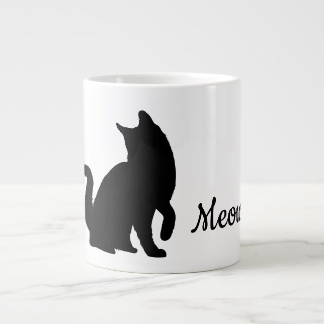 Grande Tasse Chat de viande noire (Devant)