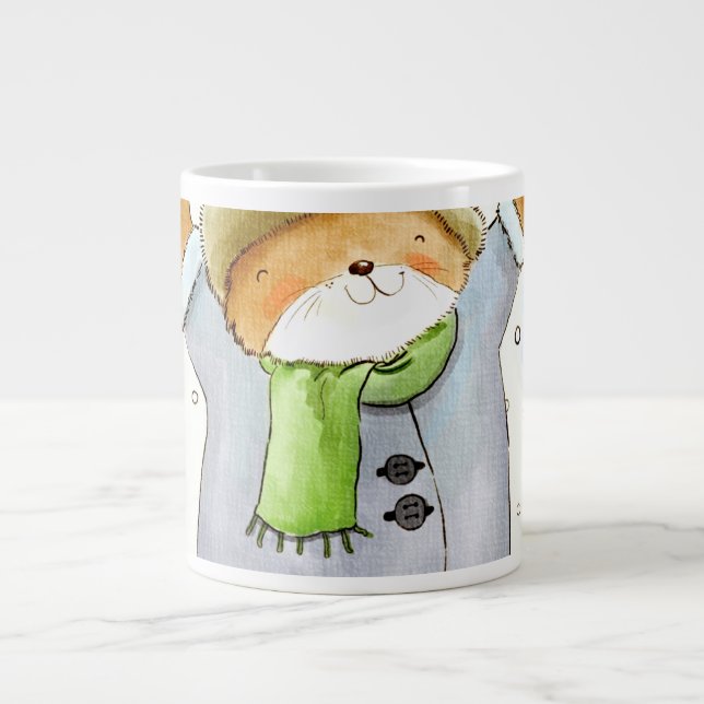 Grande Tasse Chat d'hiver (Devant)