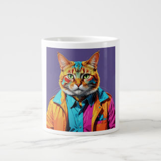 Grande Tasse Chat élégant en Retro