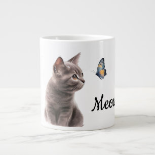Grande Tasse Chat Grey Meow