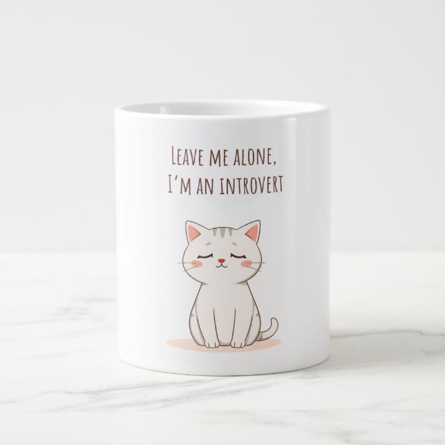 Grande Tasse Chat introverti (Devant)