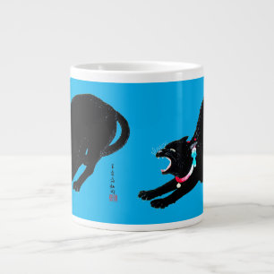 Grande Tasse Chat Japonais Noir à la baguette