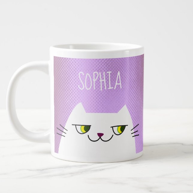 Grande Tasse Chat Mignon Kawaii Rose (Gauche)