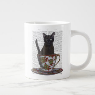 Grande Tasse Chat noir en Teacup