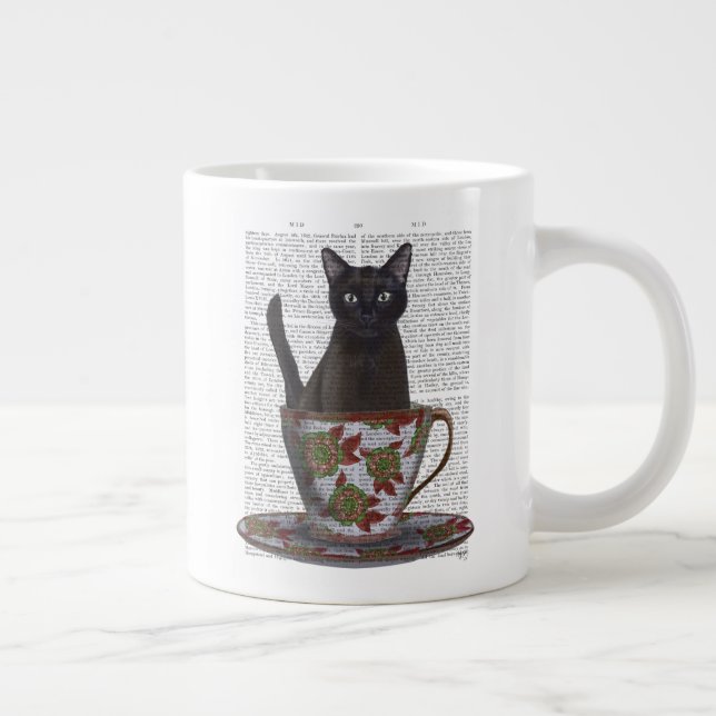 Grande Tasse Chat noir en Teacup (Droite)