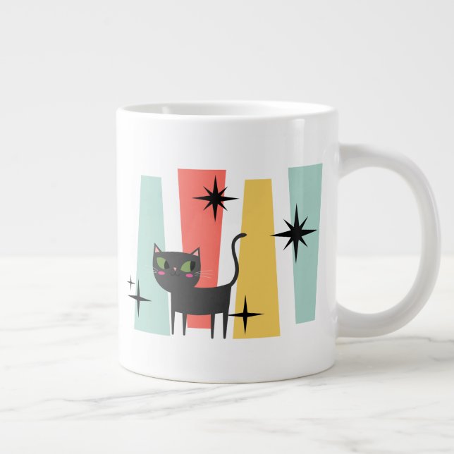 Grande Tasse Chat Rétro Milieu de Siècle  (Droite)