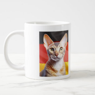 Grande Tasse Chat Rex allemand Drapeau allemand en arrière-plan