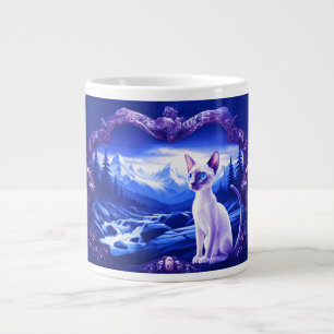 Grande Tasse Chat Siamois En Cadre Pittoresque
