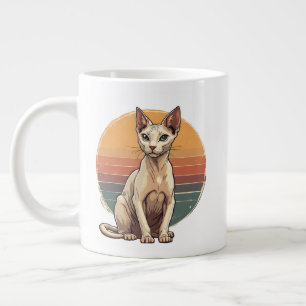 Grande Tasse Chat Sphynx Maman Art Rétro Vintage