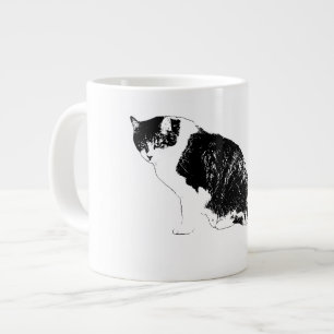 Grande Tasse Chat Vecteur Gras Apporte de la Concentration à Ch