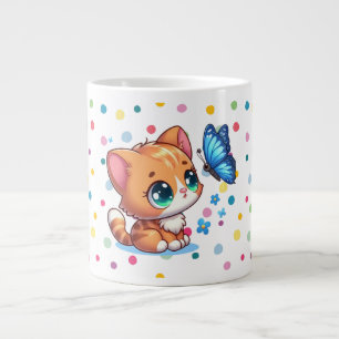 Grande Tasse Chaton/chat mignon & papillon