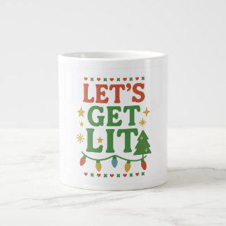 Grande Tasse Chemise de fête de Noël Let's Get Lit • Noël rétro