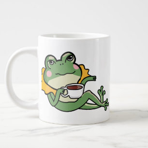 Grande Tasse Chemise Relaxante Amoureux de Thé de Grenouille Ve