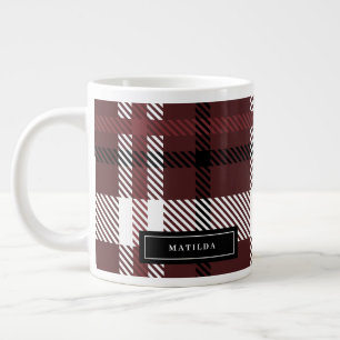 Grande Tasse Chèque de la Bourgogne et du tartan noir Noël