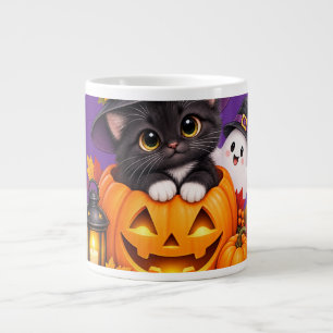 Grande Tasse Chère Sorcière d'Halloween Chat et Fantôme Personn