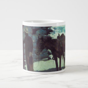 Grande Tasse Cheval et Cowboy neige hivernale