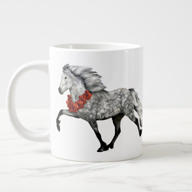 Grande Tasse Cheval Islandais Noël (Gauche)